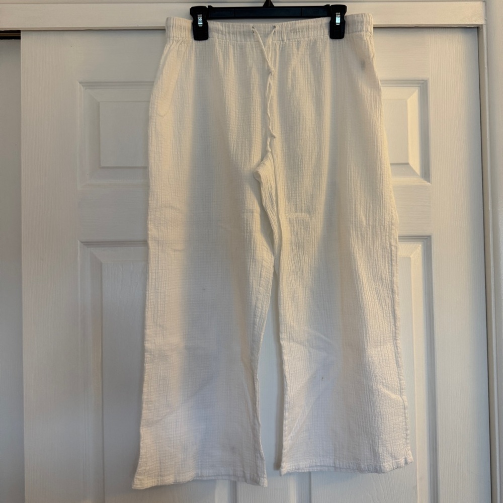 J.CREW | cotton waffle pant, white, MEDIUM
